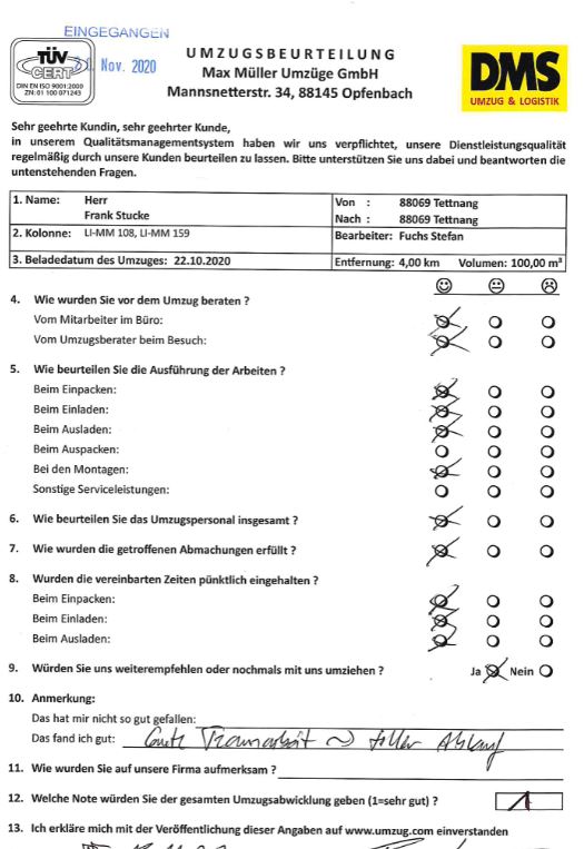 Gute Teamarbeit bei Max Müller Umzüge GmbH. 