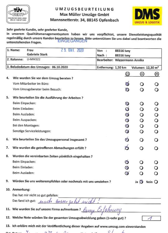 Umzug im Allgäu mit Max Müller Umzüge GmbH. 