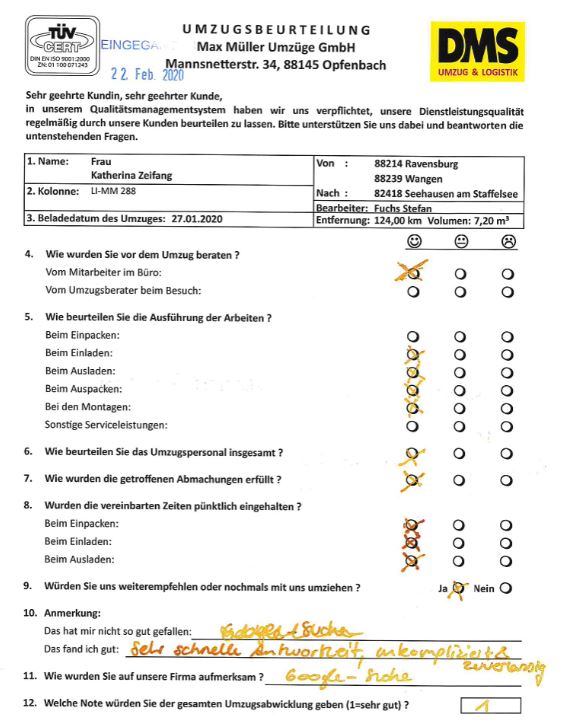 Unkomplizierter Umzug von Ravensburg nach Wangen 