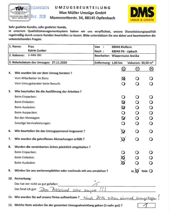 Super Personal bei Max Müller Umzüge GmbH. 