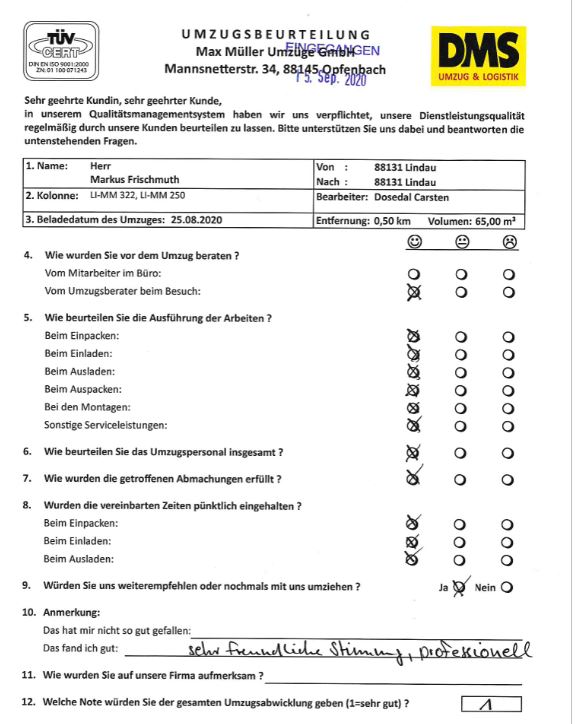 Professioneller Umzug mit Max Müller Umzüge. 
