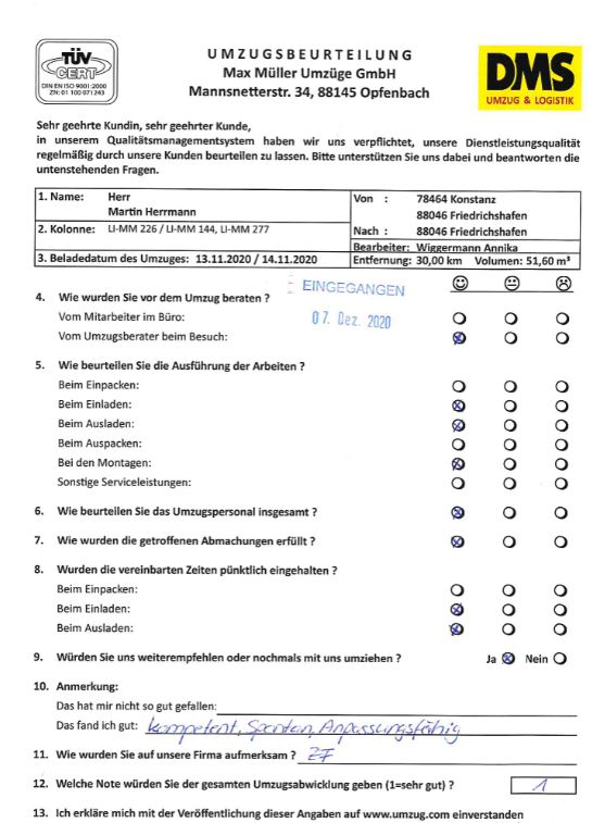 Umzug am Bodensee mit Max Müller Umzüge GmbH. 
