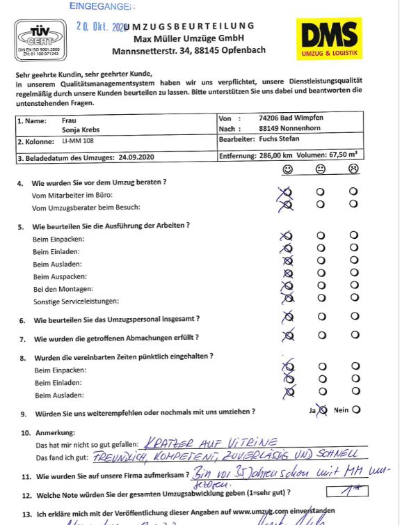 Kompetenter Umzug mit Max Müller. 